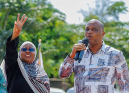 A file photo of Kwale Governor Fatuma Achani and Kwale Senator Issa Boy.